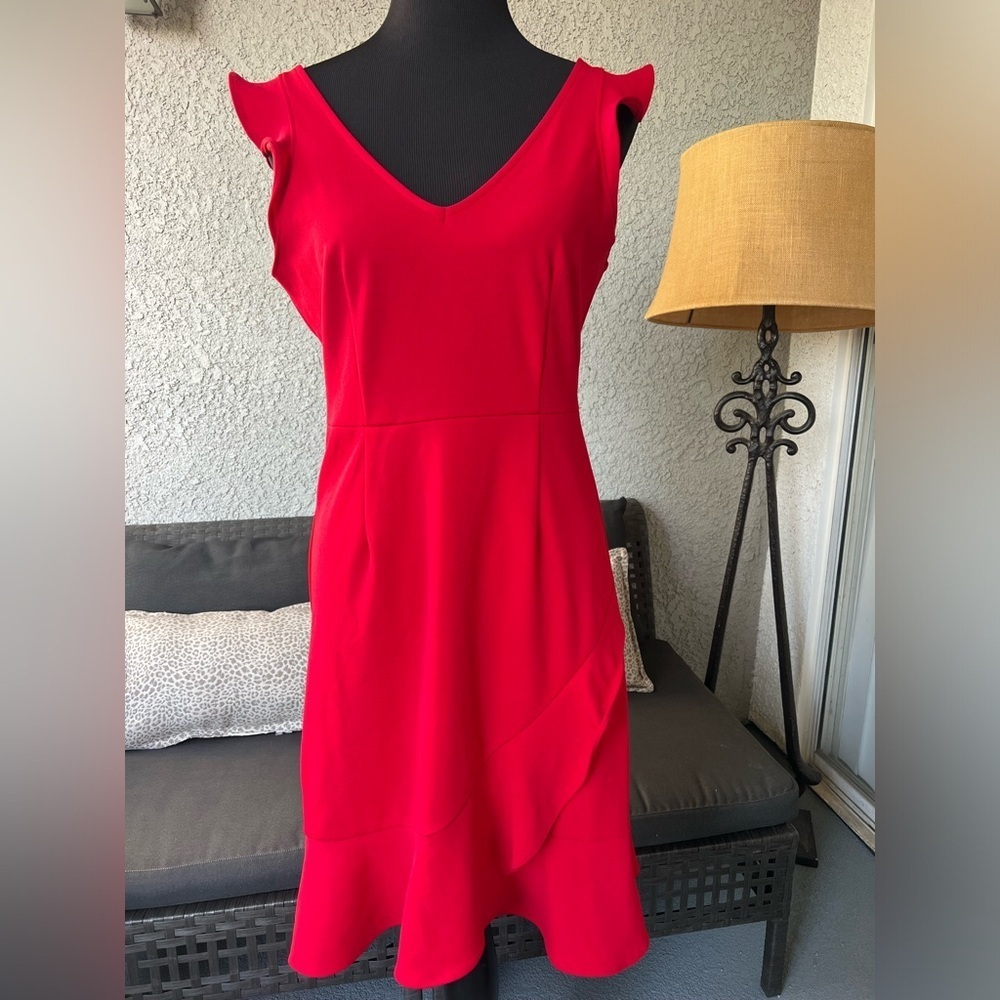 The Vanity Tea Room Red Ruffled Dress Sz Small